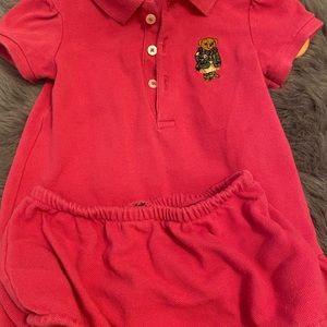 Polo Baby Dress and Bloomers Pink